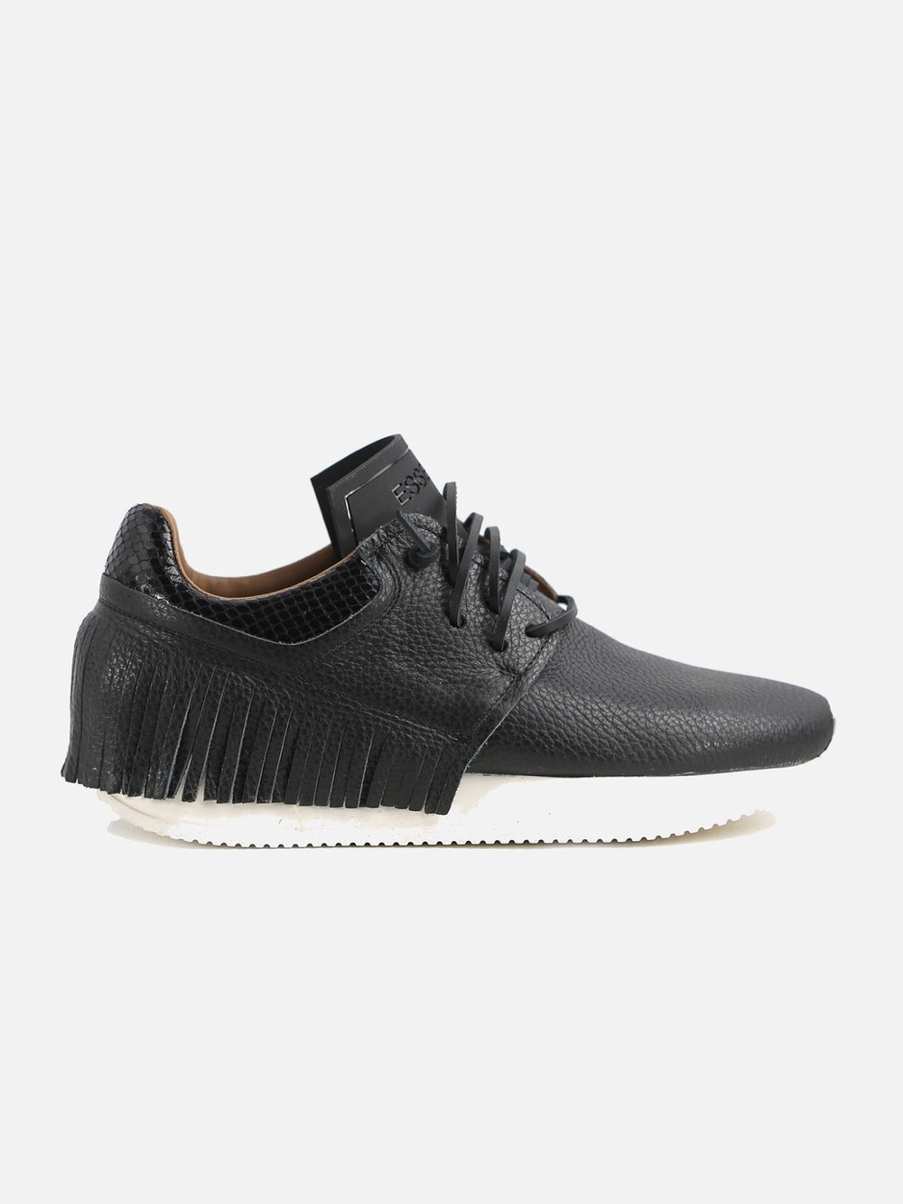 ESSEutESSE Black Leather Fringe Sneakers size 36